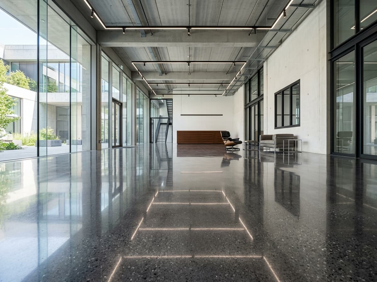High Gloss Wet Look Polished Concrete Floor